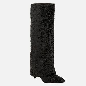 NWT A New Day Women's Abba Sequin Foldover Tall Boots, Size 10